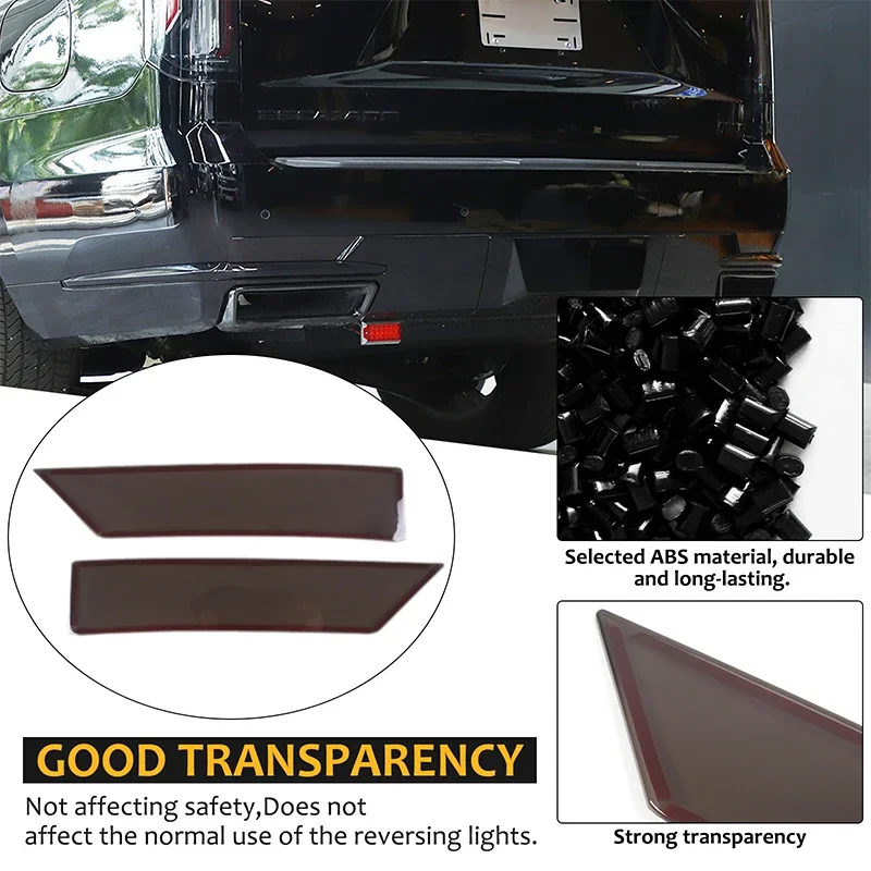 

For Cadillac Escalade 2021-2023 ABS Transparent Gray Car Rear Fog Lamp Cover Sticker Car Exterior Protection Accessories 2pcs