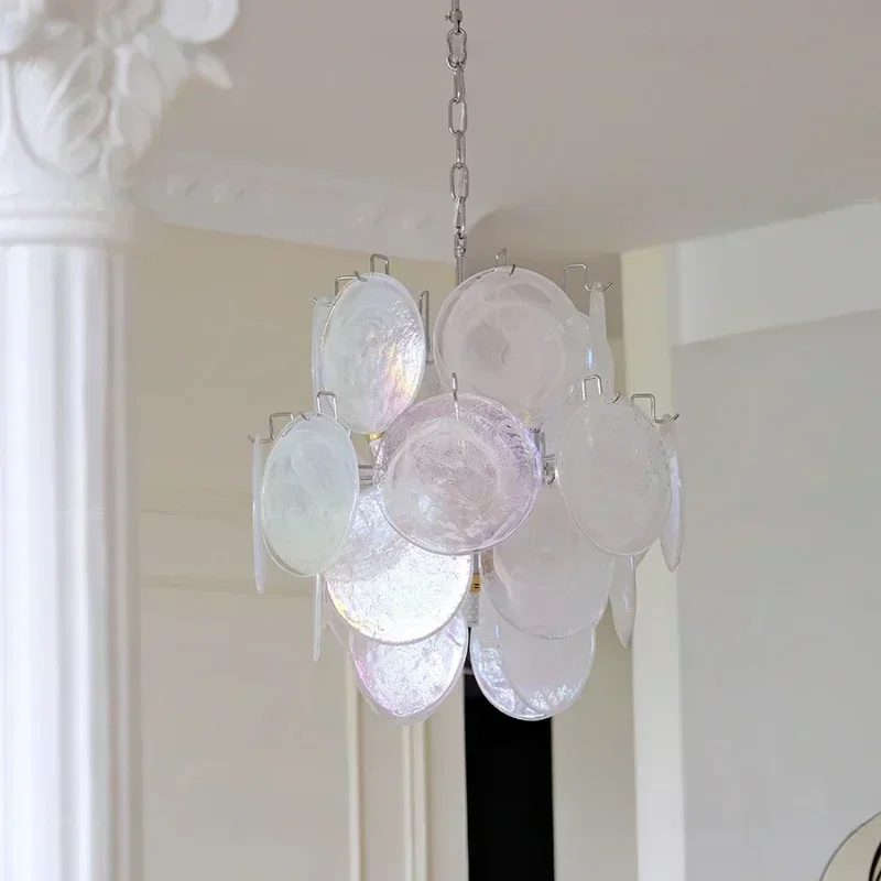 Italy Design Handmade Colorful Glass Chandelier Romantic Lights for Living Room Bedroom Dining Room Hanging Lampara