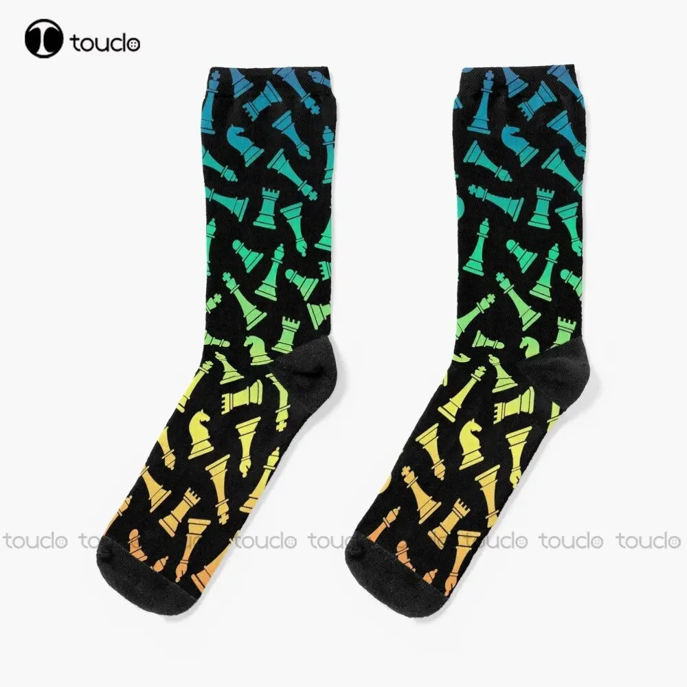 

Chess Pieces Colorful Pattern Socks High Socks 360° Digital Print Personalized Custom Unisex Adult Teen Youth Socks Custom Gift