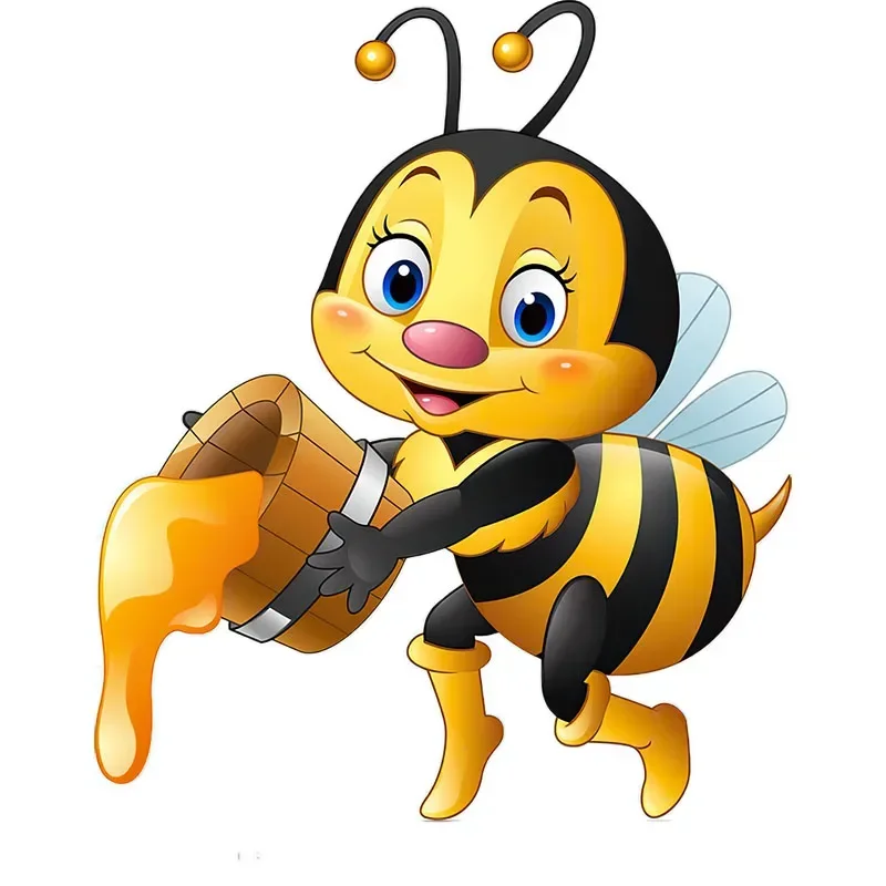 

Cute Little Bee Cartoon Insect Sticker Children's Bedroom Decoration Sticker Toilet Refrigerator Waterproof Car Sticker