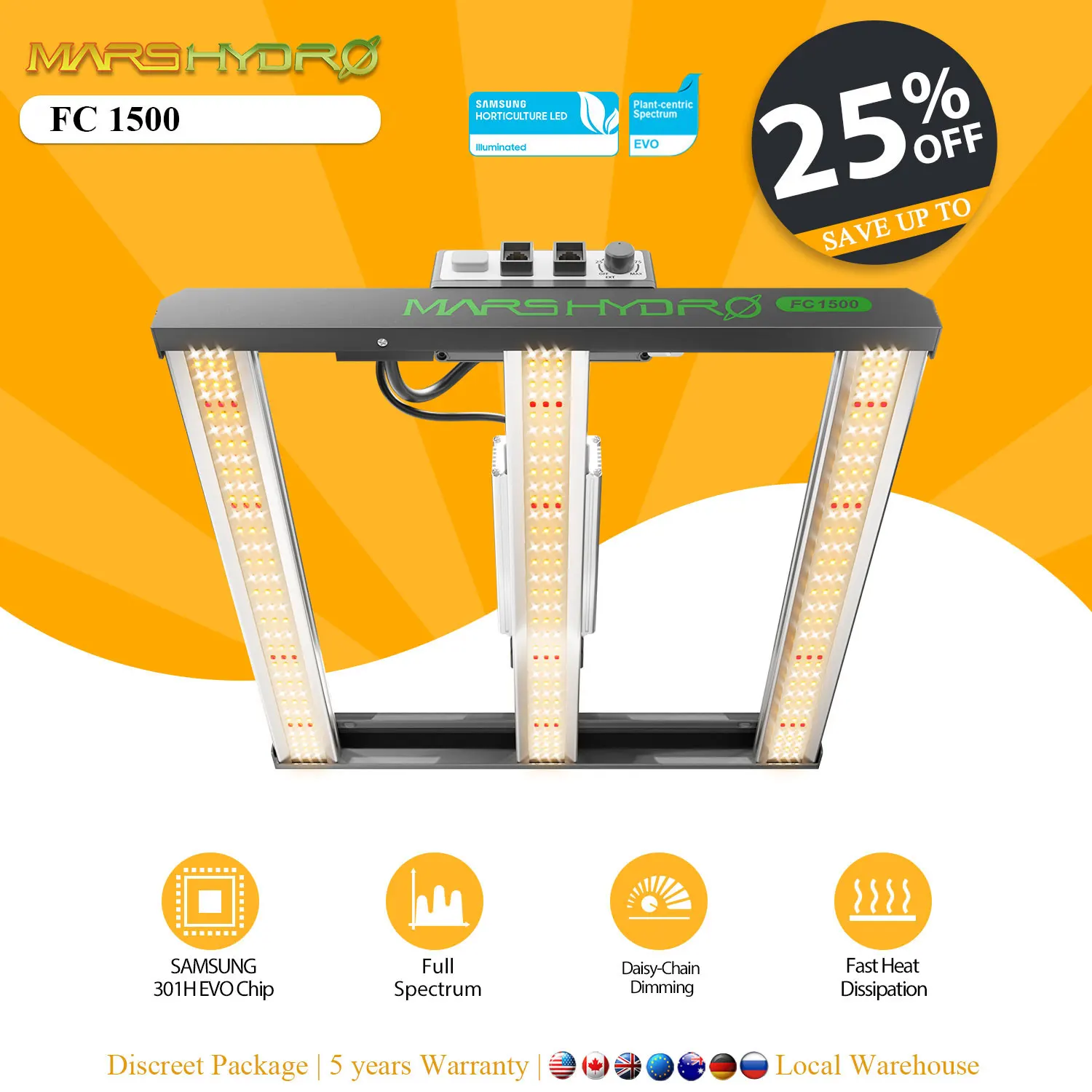 espectro completo led cresce a luz regulavel samsung lm301h evo interior veg flor hidroponia mars hydro fc 1500 2024 01