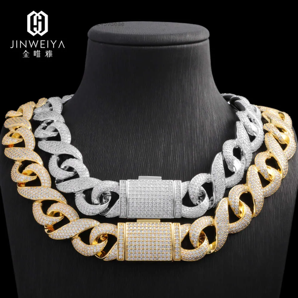 Custom Cuban Hip Hop Necklace 14k Gold Chain Diamond Zircon Iced Out Men.