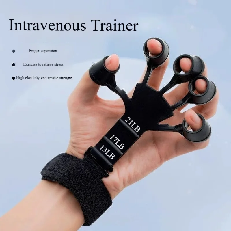 Entrenador para rehabilitación de dedos flexibles, equipo de agarre, fortalecimiento de cinco dedos, ejercicio de muñeca, entrenamiento de fuerza para brazos