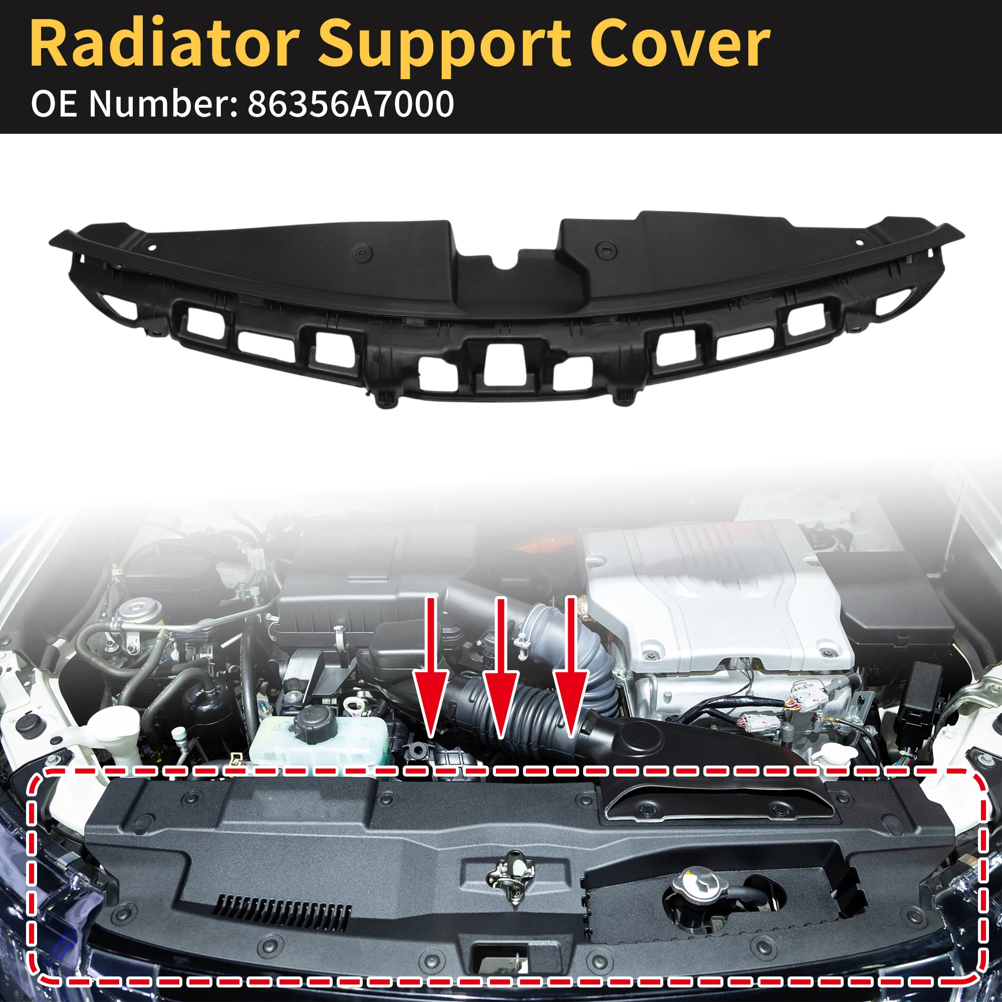 

UXCELL Radiator Support Cover for Kia Forte Forte5 14-16 No.86356A7000/86356-A7000 ABS
