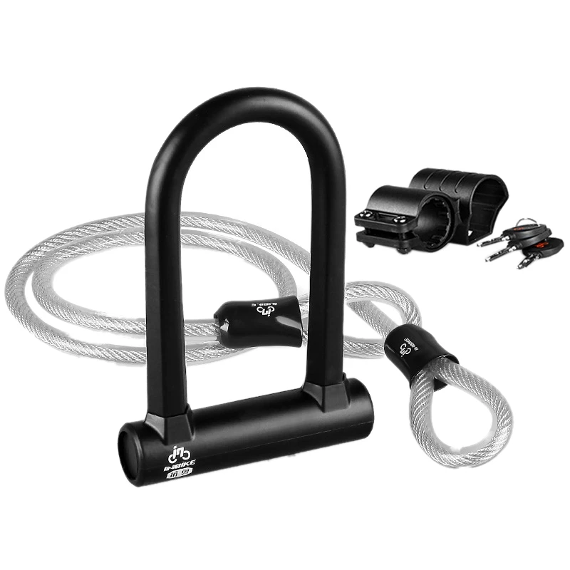 

INBIKE Bike U Lock Heavy Duty Waterproof Bicycle Lock With Security Cable For Bicycle Motorcycle And More