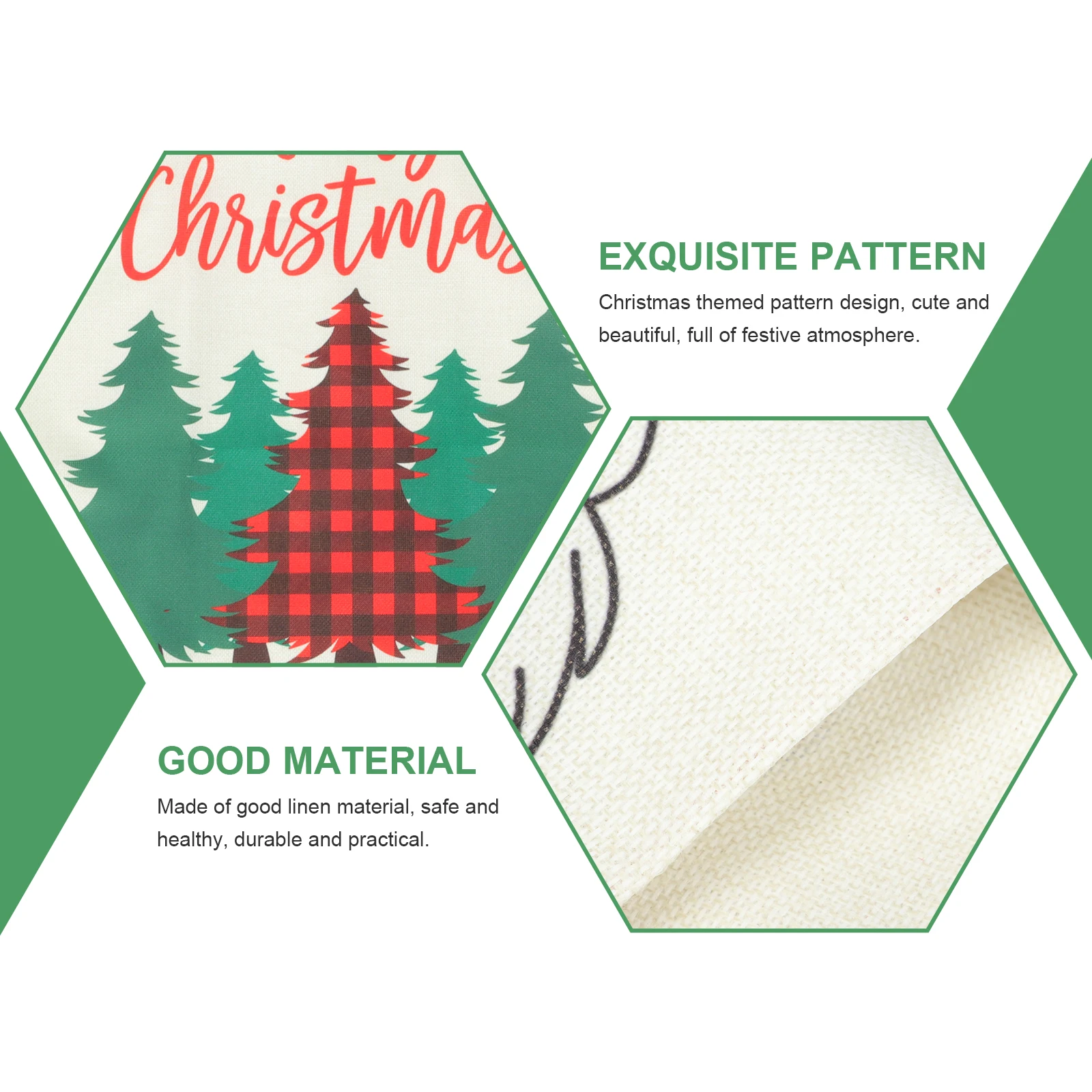 

Christmas Chair Decorative Linen Cartoon Pattern Home Use Seat Cover Dining Christmas Supplies Chair Fashion Supplies