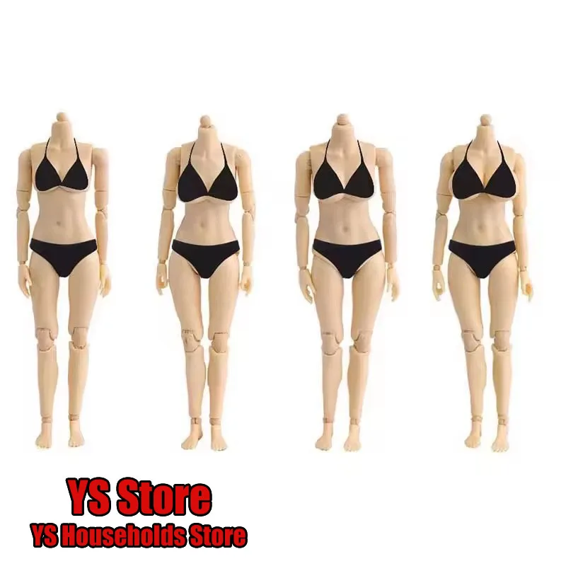 

1/12 Scale Female Half-encapsulated Super Flexible Joint Movable 12.5cm Body with Small/Medium/Huge Breast for 6'' Action Figure