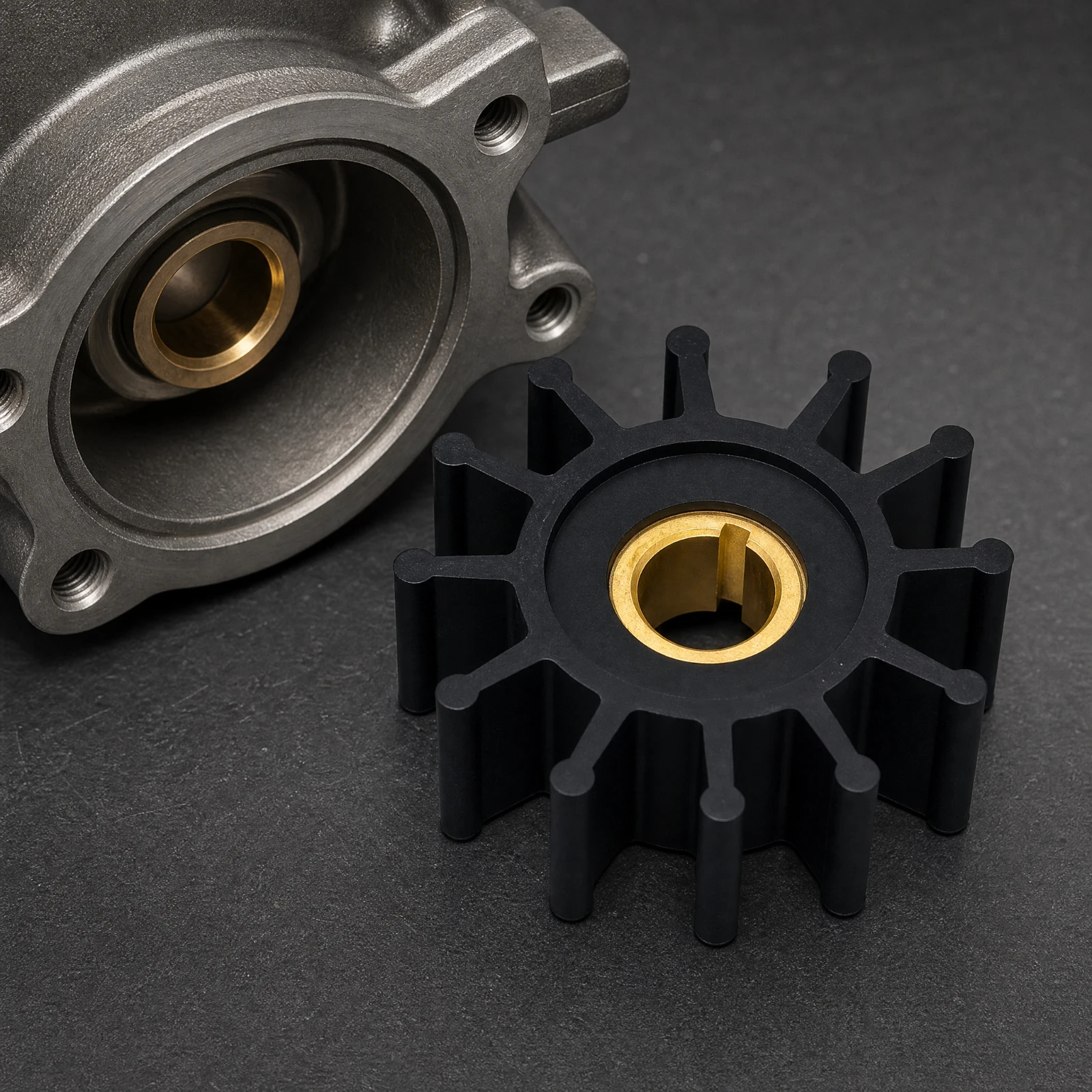 Pump Part Easy Installation Impeller with Keyed Brass Hub for Boat Owners, Boating