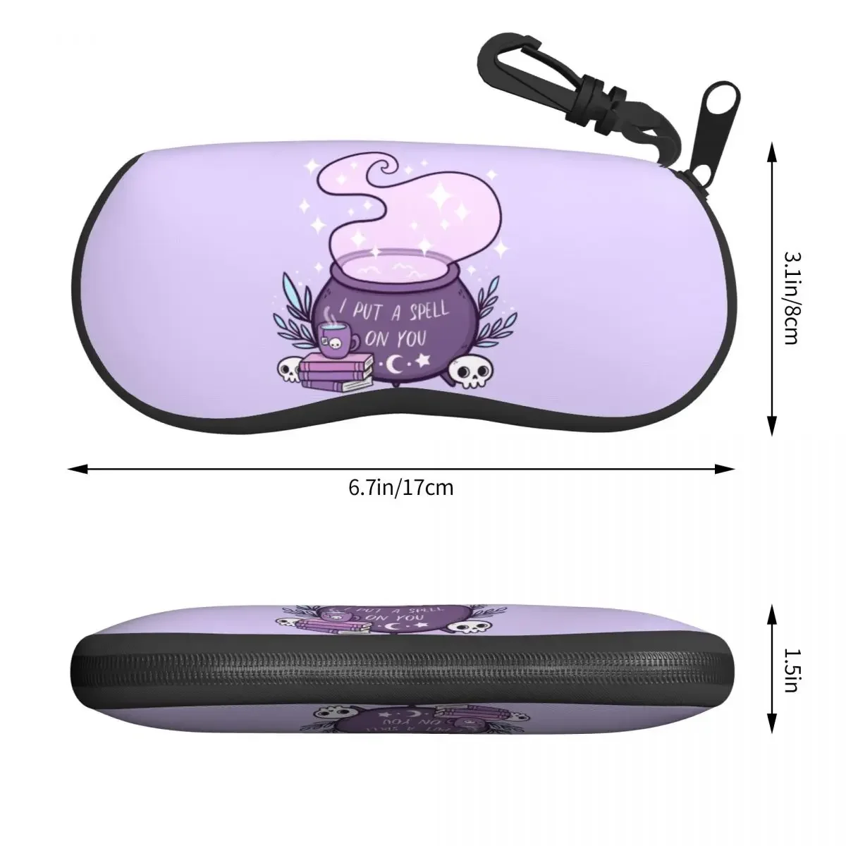 Custom Witch Cauldron Shell Glasses Case Unisex Fashion Halloween Occult Gothic Skull Eyeglasses  Sunglasses Protector Box