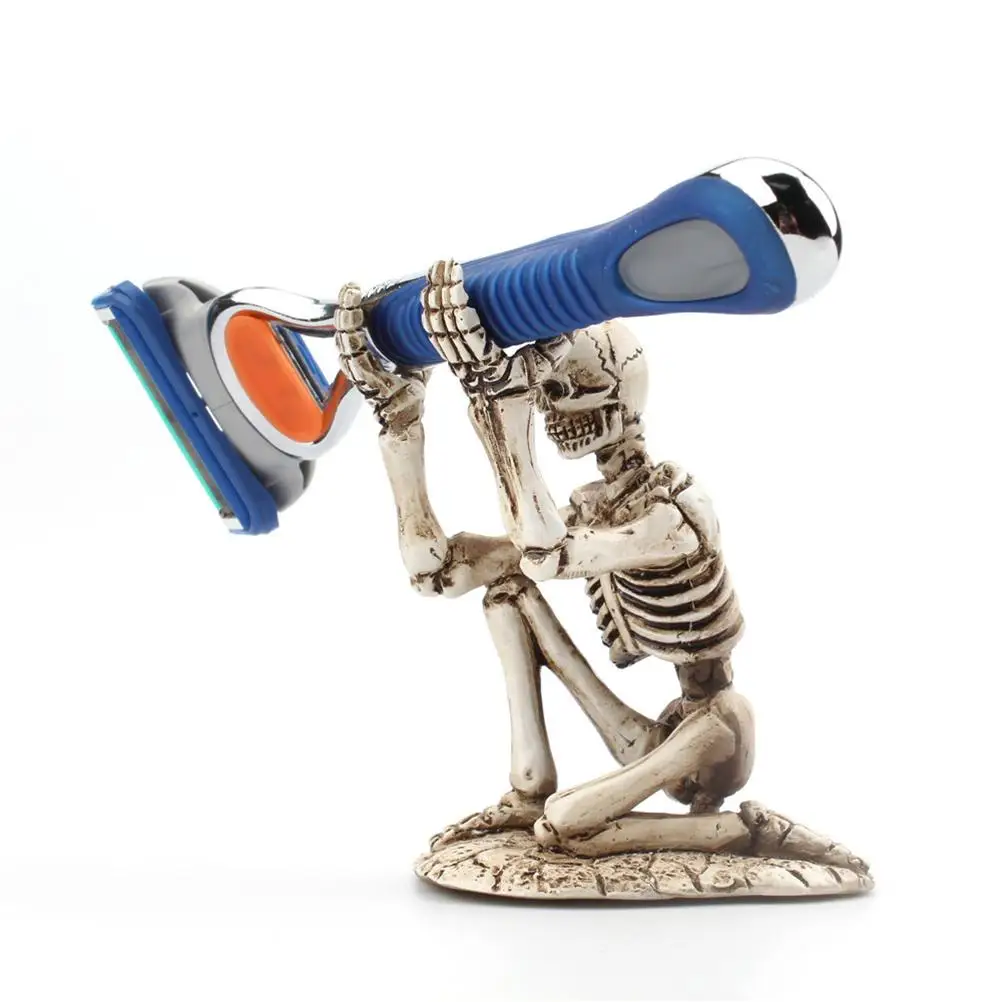Desktop Skeleton Pen Holder Resin Stationery Storage Rack Pen Holder Ornament Bathroom Razor Storage Rack Halloween Decoration