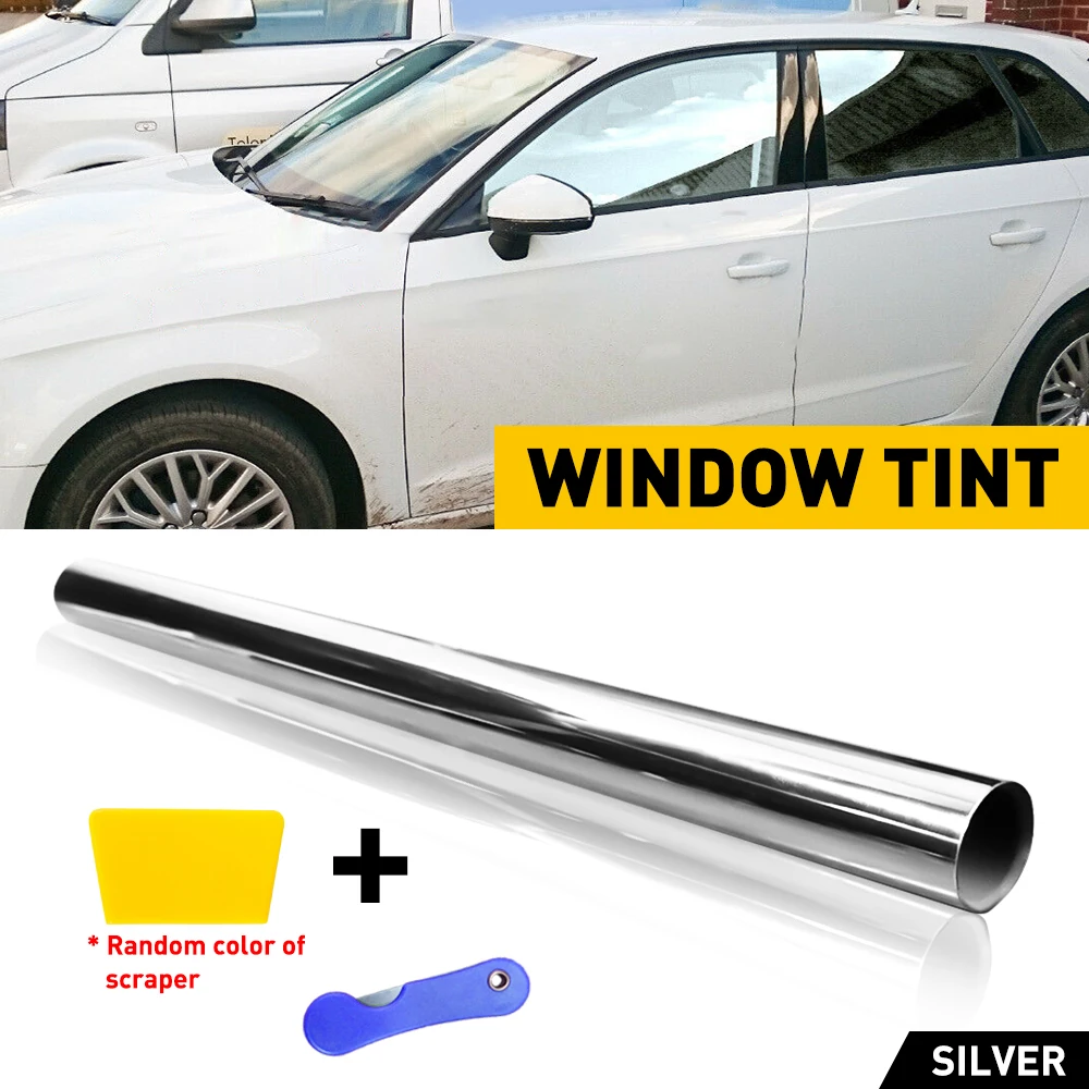 1 Rolle 20 "x10ft ungeschnittenen Fensters piegel Silber Chrom Tönung folie 35% 50% Prozent vlt Auto Fahrzeug Fenster Büro Home Glas Universal