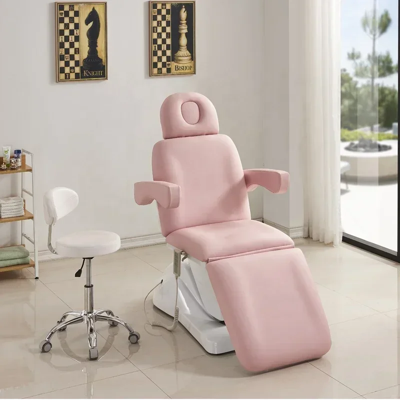 Foshan Factory Hot Sale Modern Cheap Pink Beauty Salon Massage Electric Beauty Bed With 3/4 Motors