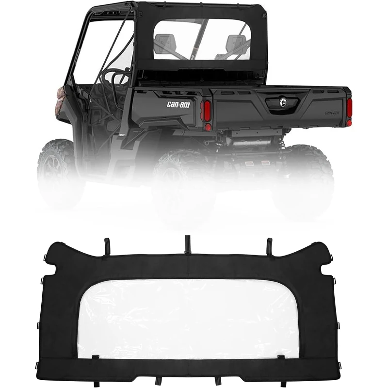 UTV PVC Soft Rear Full Dustproof Windshield for Can-Am Defender HD 5 7 8 9 10 HD5 HD7 HD8 HD9 HD10 Max DPS XT 6x6