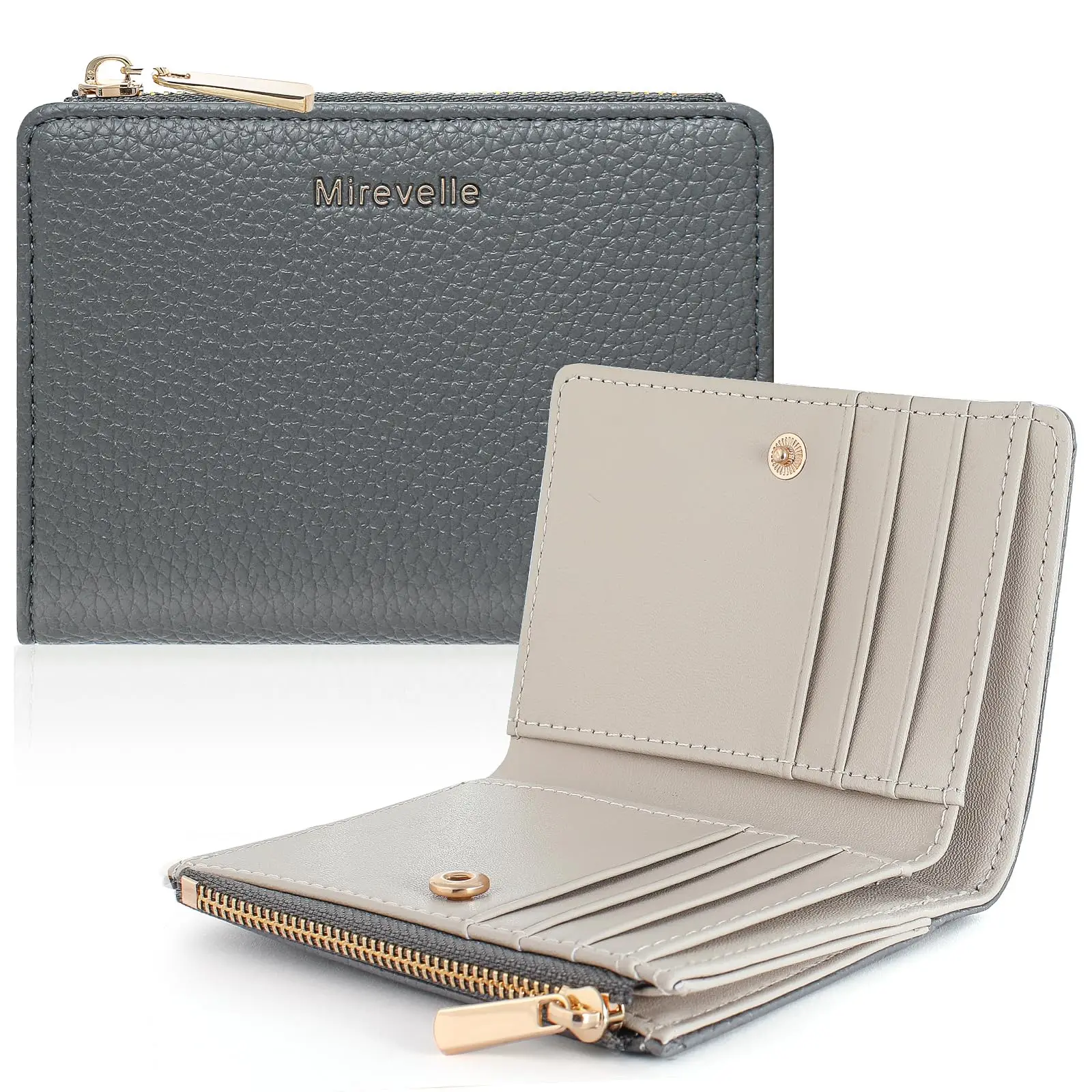

Pomelo Best Small Wallet Women RFID Blocking Faux Leather Bifold Slim Card Holder With Zipper Coin Pocket