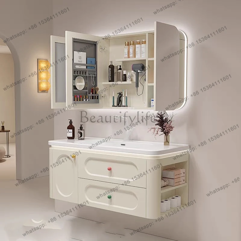 Modern Organizer Bathroom Cabinet Mirror Perfume Storage Shelves Cupboard Closet Skincare