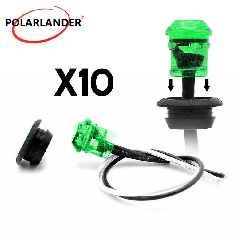 

Универсальный зеленый светодиодный боковой габаритный фонарь 3LED IP68 водонепроницаемый для грузовиков, прицепов, фургонов