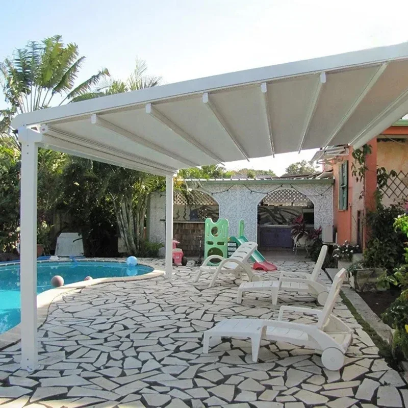 في الهواء الطلق الألومنيوم للطي فناء شرفة خارج 3X6M جناح الطنف الخيام أكشاك العريشة غرفة الشمس باب المظلة المراقبة