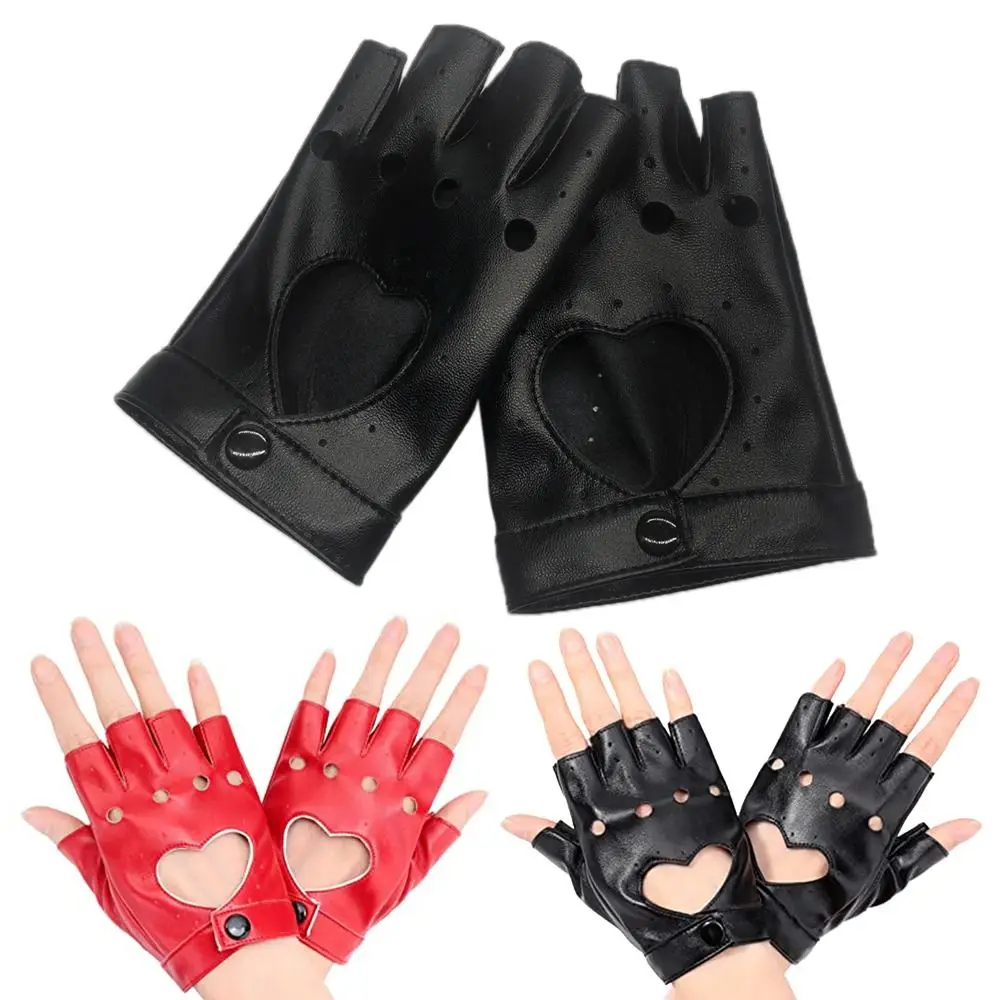 Performance Mittens Gothic lolita Women Men Five Finger Gloves Cosplay  Mittens Ladys Driving Dress PU Leather Gloves