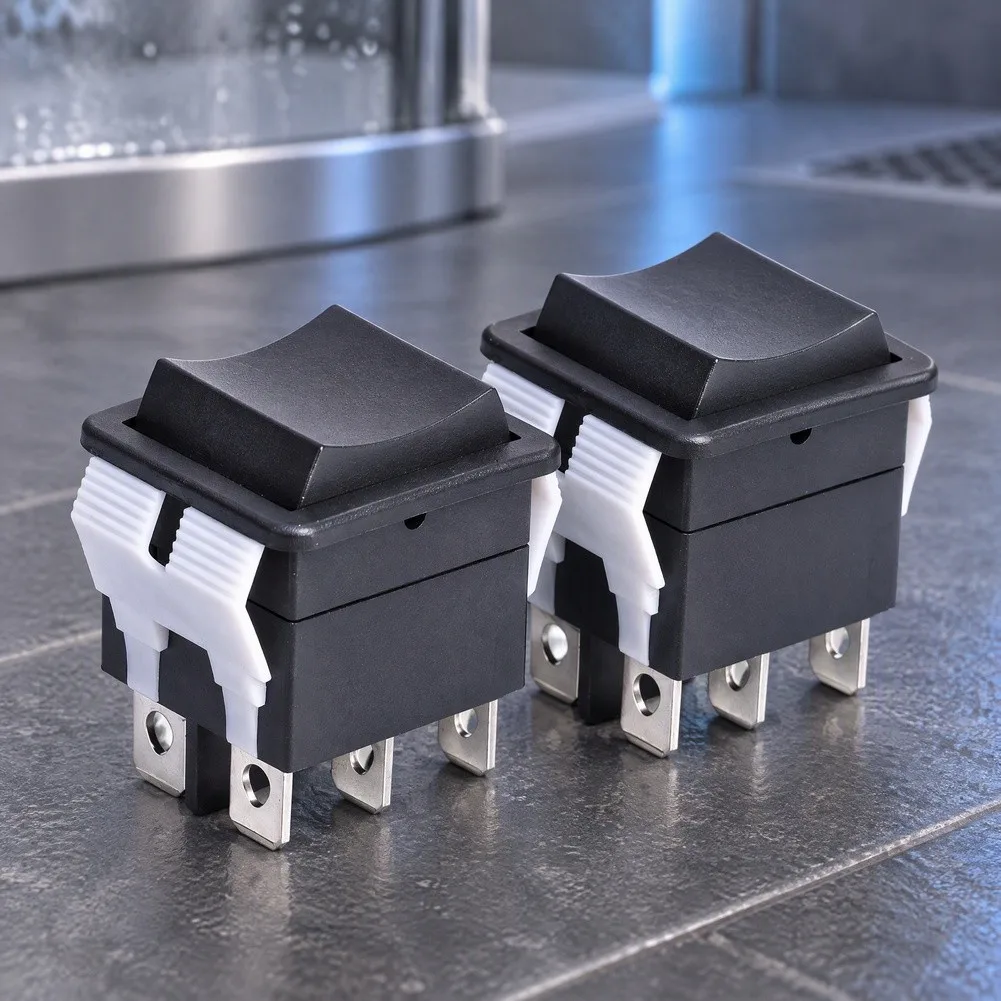 10A 250V Rocker Switch Push Button Switch Waterproof Dual-For-Reset Electric Control Switch LA158-2 Assembly Electrical Parts