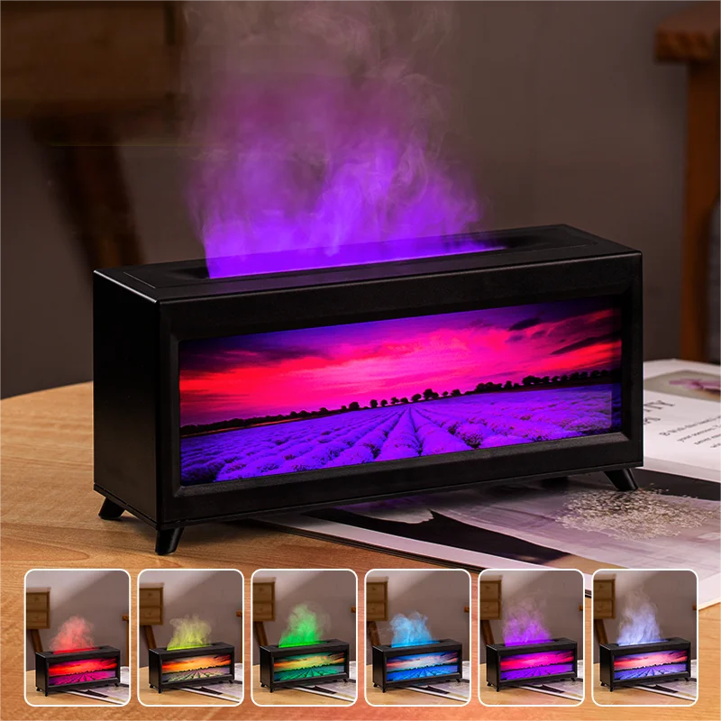 Wholesale Home Humidifier Flame Aromatherapy Machine Fireplace Diffuser New Trend Lavender Ultrasonic Essential Oil Diffuser