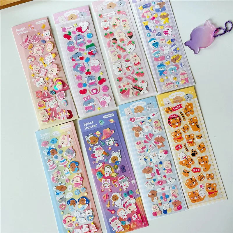 Sharkbang BOBO 8pcs Full Set Series Scrapbooking Decorative Journal Stickers Idol Postcards Kpop Sticker For Journal Book Albums