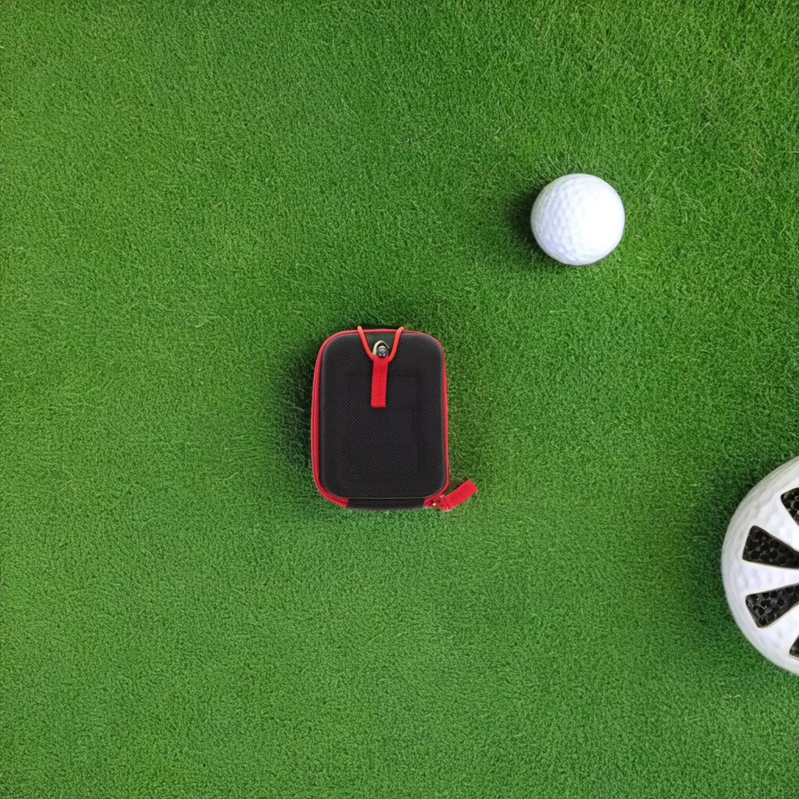 2Pcs Golf Rangefinder Case Red Zipper Protective Pouch Stylish Functional Dustproof Shockproof for Golf Club Gear Bag Sports