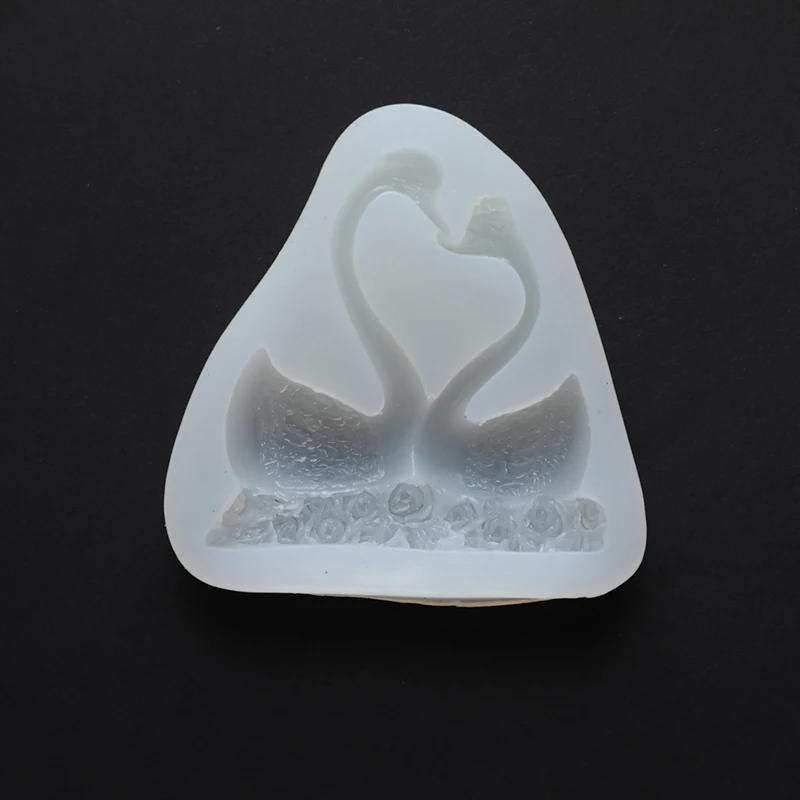 1PC Couple Swan Shape Silicone Mold Fondant Chocolate Resin Aroma Stone Soap Mold For Pastry Cup Cake Decorating Kitchen Tool