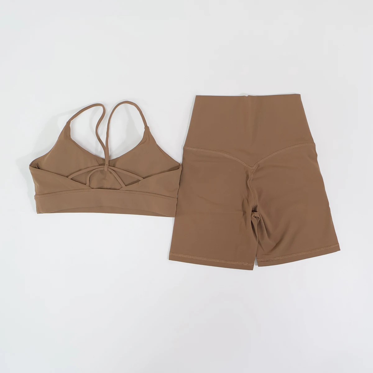 Sommer 2-teiliges Damen-Sportset mit überkreuztem Rücken, bequeme Yoga- und Fitnesskleidung, Sportbekleidung, BH und Trainingskleidungsset – Detail 19