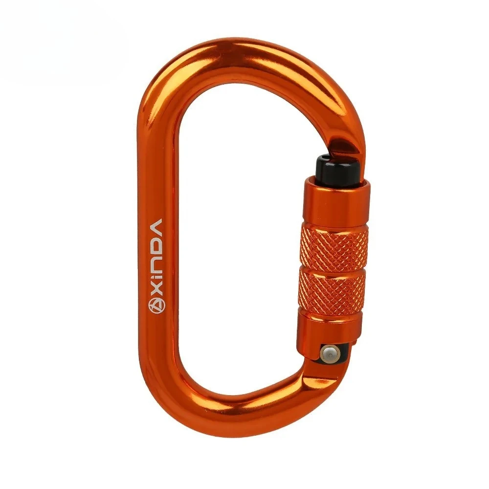 25KN O-Type Automatic Carabiner, Lightweight Rock Climbing Safety Buckle Hook, 4pcs Outdoor Climbing Gear Set