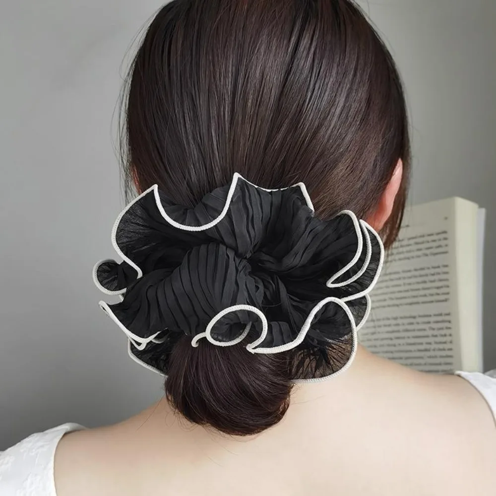 Scrunchies para el cabello de gasa de estilo coreano, soporte para cola de caballo, banda para el cabello exagerada, bandas de goma para el cabello, accesorios para el cabello