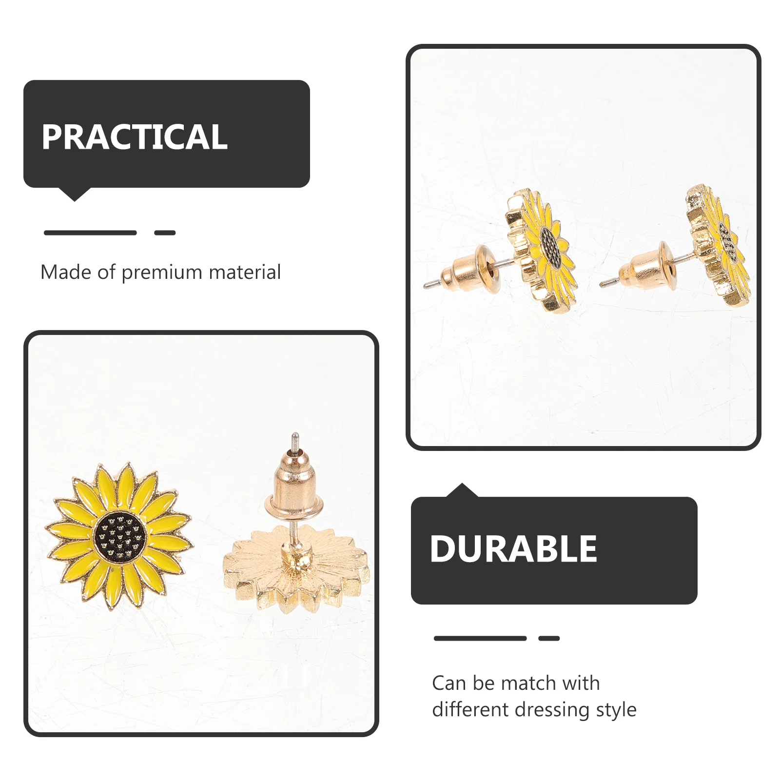 

1 Pair Sunflower Ear Studs For Women Teen Flower Earrings Dainty Jewelry Fashion Studded Earrings Unique Gift