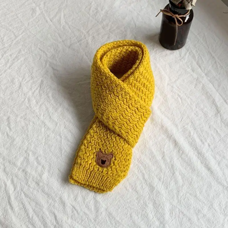 1-10T Long Silenciador crianças com design adorável urso, lenço pescoço padrões animais desenho animado para