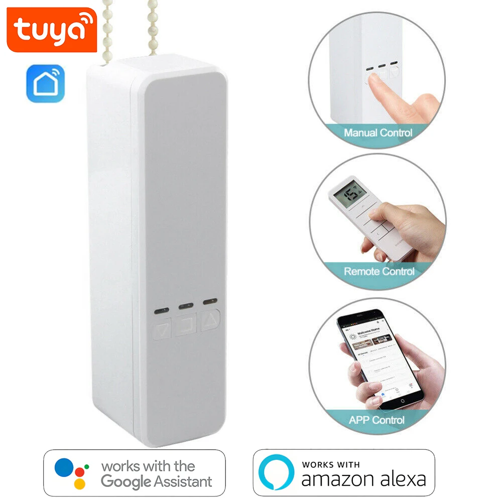 Tuya Smart Home Motorized Chain Roller Blinds Drive Motor Smart Electric Curtain Motors APP Control Voice for Alexa Google