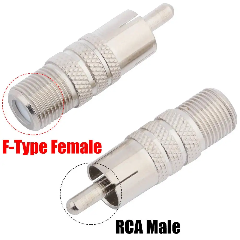 10PCS  F Type Female To RCA Male Coaxial Audio Adapter Coax To RCA Adapter Connector To for TV Audio and Video Devices