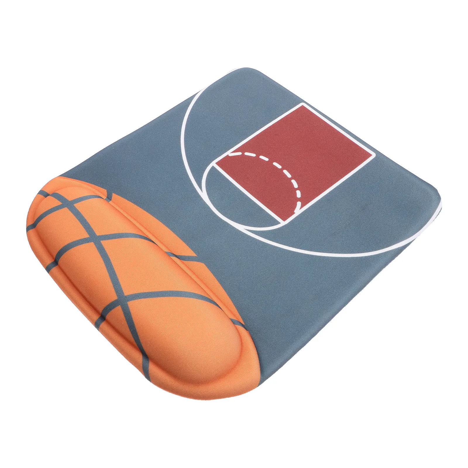 Basketball Print Non-Slip Mouse Pad Wrist Support Ergonomic Cushion Reduces Hand Fatigue for Computer Laptop Office Gaming