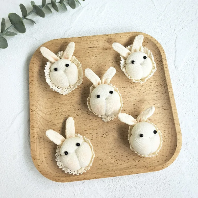

Lace Fabric Rabbit Brooch Handmade Super Cute Pin for Bags Clothes Accessory Premium Quality Soft Mini Size Adorable Decoration