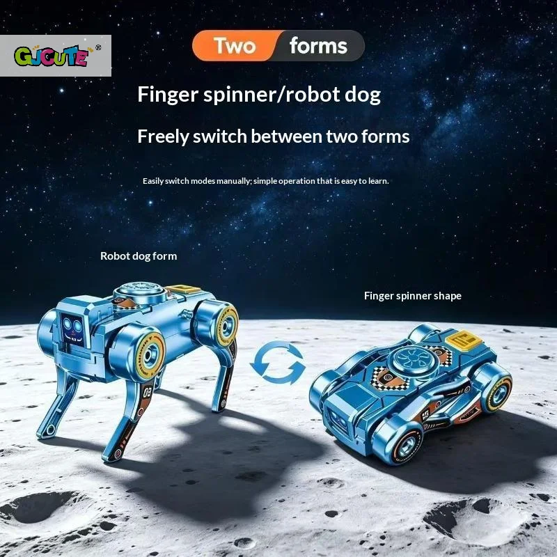 360° Rotating Robot Dog Fidget Gyro Creative Deformed Deformation Design Transforming Robot Dog Fidget Toy Antistress Sensory