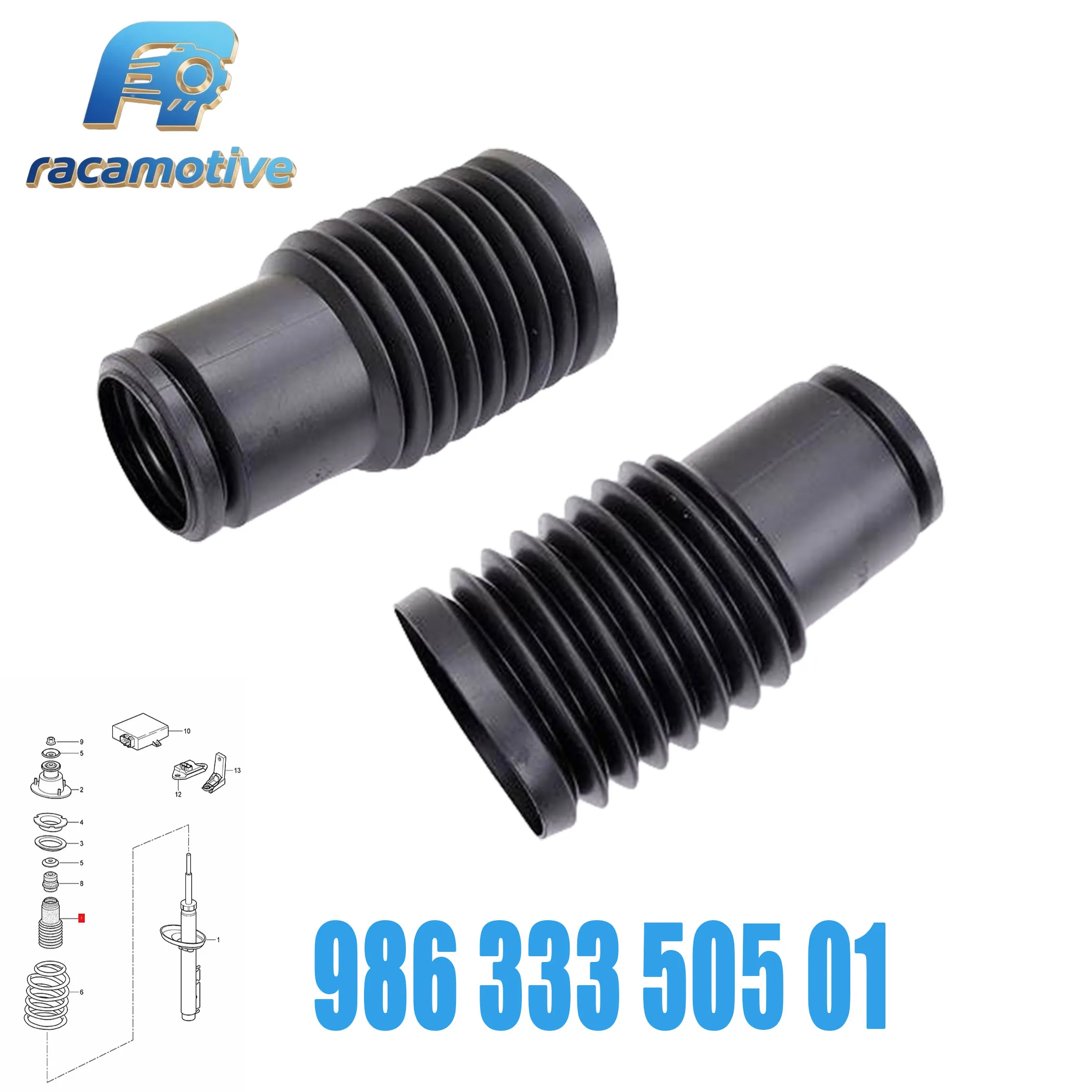 Picture 5: New 98633350501 for Porsche 911 Cayenne Boxster Cayman 1 Pair Shock Absorber Coil Spring Dust Cover 986 333 505 01.