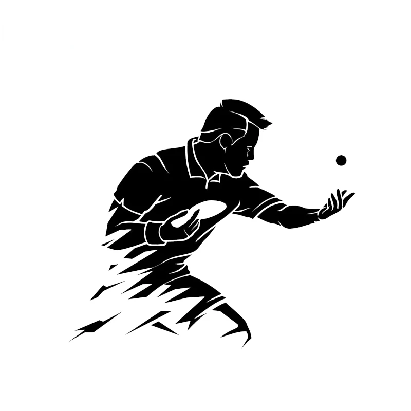 Jpct fashionable table tennis sport Decor Decal suitable for cars, bumper waterproof Vinyl Sticker 14.6*12.7cm