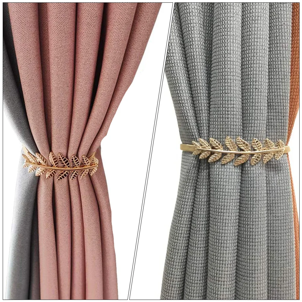 

2PCS Spring Curtain Strap Aluminum Alloy Bedroom Living Room Balcony Decorative Tieback Home Curtains Accessories Metal Buckle