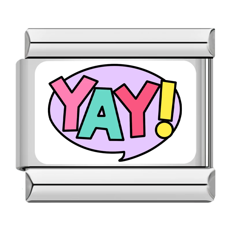 Bracelet à breloques italiennes en acier inoxydable coloré pour femme, lien de perles, bijoux à bricoler soi-même, amour reine, manucure, ajustement, 9mm, nouveau, 2024