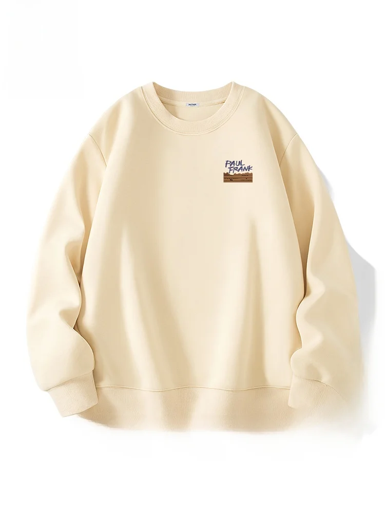 

Men's Loose Fit Sweatirt Spring Autumn Big Mouth Monkey Print Cotton Polyester Blend Long Sve Crew Ne