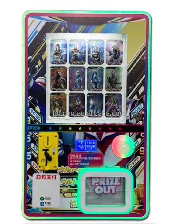 Metal Plastic Mini Card Dispenser Toy Gift Capsule Vending Machine with English Interface 110/220V