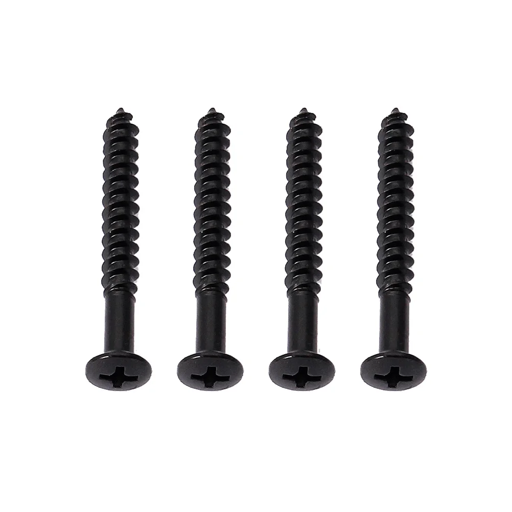 4 قطعة لوحة متينة تدوم طويلاً سهلة التركيب ملحقات سوداء للجيتار الرقبة لوحة الرقبة مسامير أجزاء الغيتار الملحقات