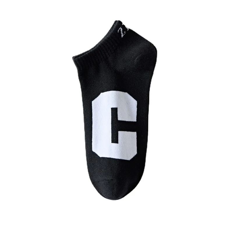 5 أزواج من الجوارب الرجالية حزمة الصيف امتصاص العرق تنفس الفم الضحلة المضادة للانزلاق الكاحل الجوارب الكورية C رسالة تنوعا الجوارب #5