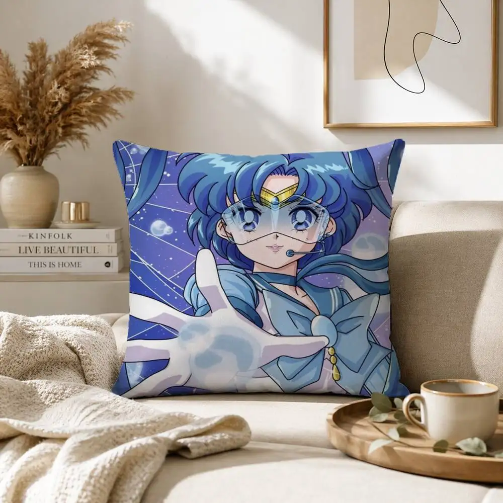 Ami Mizuno  Sailor Mercury Pillow Case for Sofa Living Room Home office Decor Protective Cover