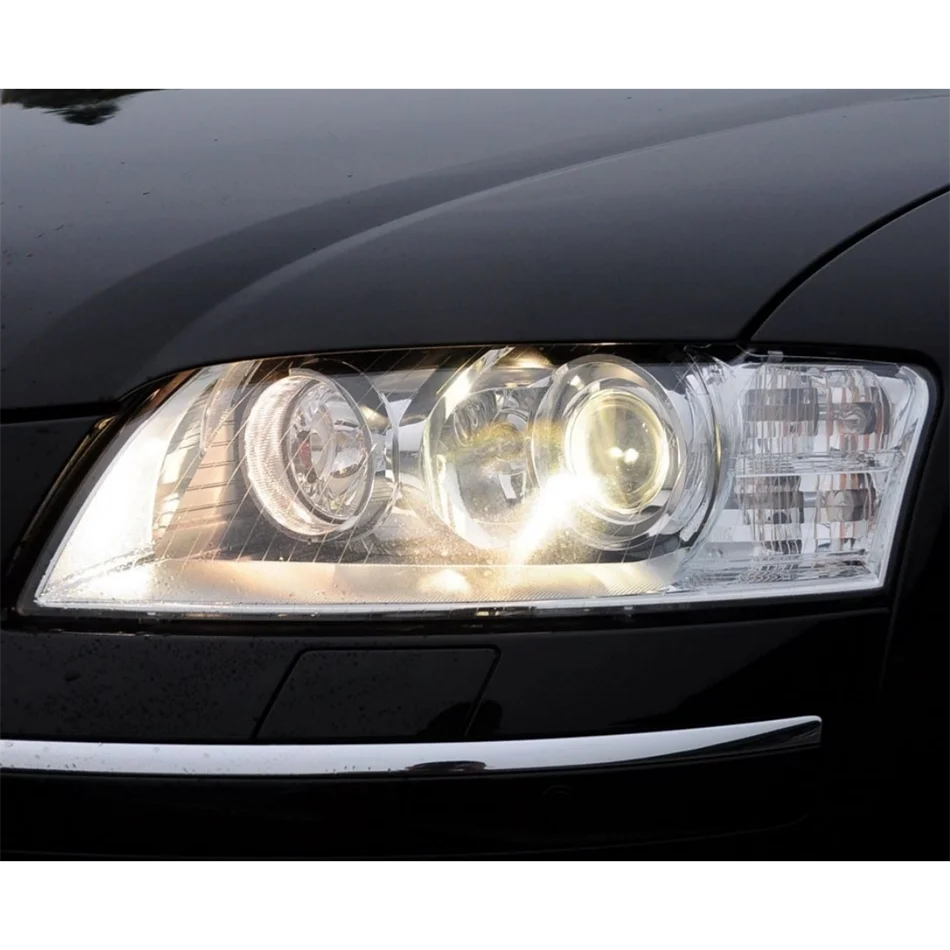For Audi A8 2004 2005 2006 2007 2008 2009 2010 Vehicle Accessories Polycarbonate High Gloss Fully Transparent Lampshade Cover
