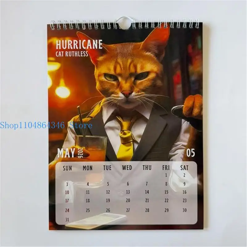 

5asd Stylish 2026 Calendar Wall Hanging Calendar with Coated Paper Materials Friendly Inks Design For Home Or Office Decors