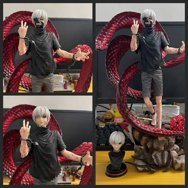 Kaneki Ken GK белые волосы двойная голова скульптура четыре Kagune форма модель статуя фигурка в штучной упаковке