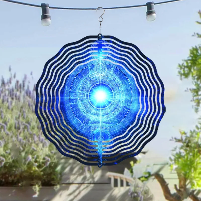 1pc Metal Luminous Pattern Outdoor Wind Chime - Durable Metal Hanging Spinner - Indoor/Outdoor Hanging Decoration